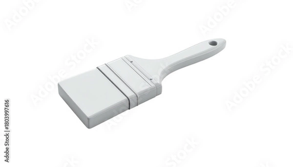 Obraz Plain white paint brush resting on a solid black background