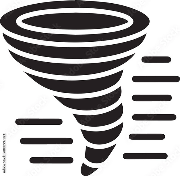 Fototapeta Tornado Whirlwind Silhouette Vector, Vector Icon, Logo Vector