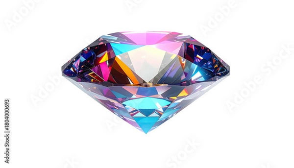 Obraz Radiant gemstone refracts light, displaying iridescent hues