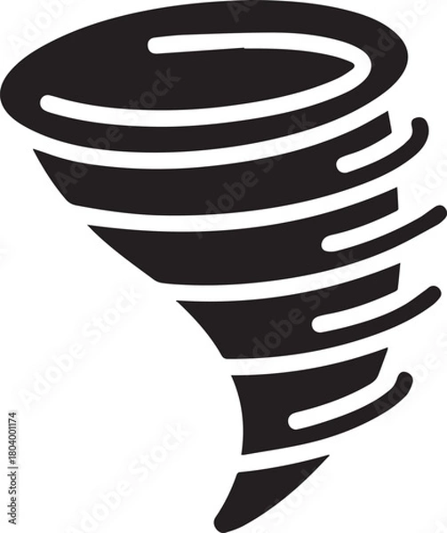 Obraz Tornado Whirlwind Silhouette Vector, Vector Icon, Logo Vector