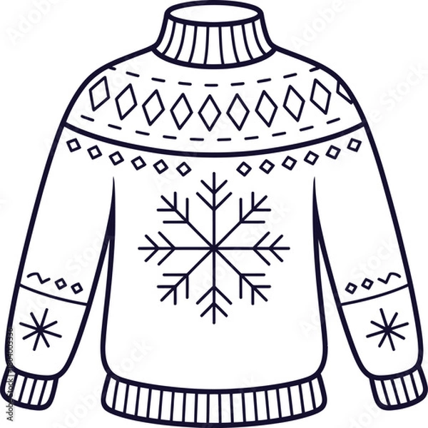 Obraz Festive christmas sweater design with traditional holiday motifs and bold colors perfect for seasonal graphics