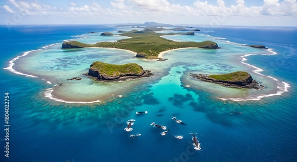 Fototapeta Aerial View of Abrolhos Archipelago Marine National Park