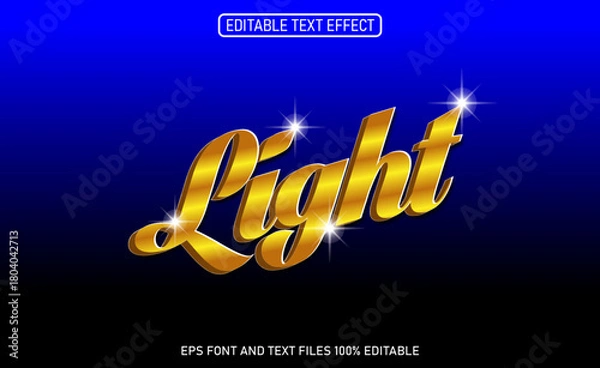 Fototapeta Light 3D editable text effect