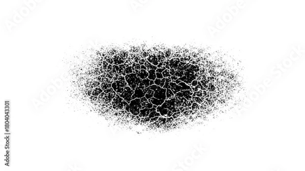 Obraz Abstract black grunge texture splatter effect isolated on transparent background