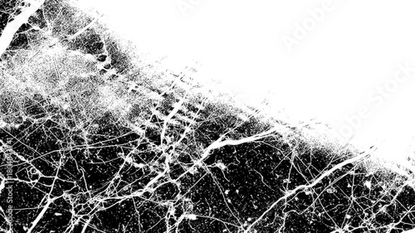 Obraz Abstract grunge texture with distressed black pattern isolated on transparent background