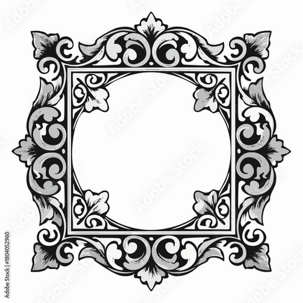 Obraz Classic Decorative Border Template with Empty Text Space