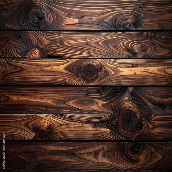 Obraz Close-up of dark brown, textured wooden planks