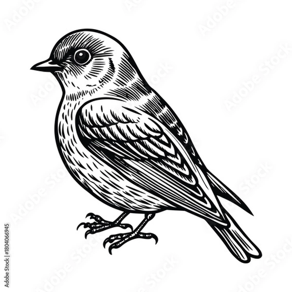 Fototapeta Eastern bluebird silhouette vector icon