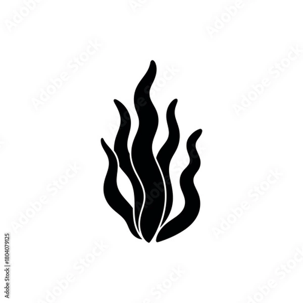 Obraz Waving Seaweed Icon Silhouette