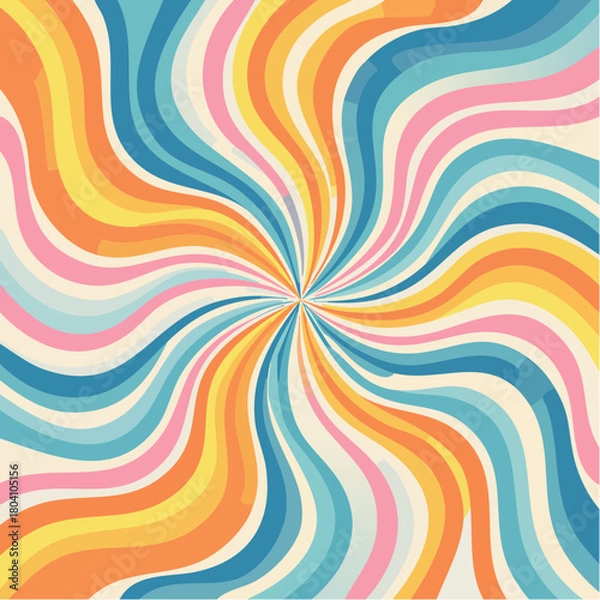 Obraz Vector set of groovy hippie 70s backgrounds. swirl, twirl pattern, waves. Y2k aesthetic. Social Media Stories Template, distorted and Twisted vector texture in trendy retro psychedelic style.
