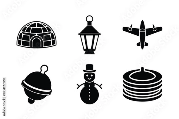 Fototapeta Christmas Icon Vector Bundle