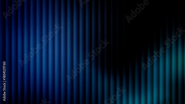 Fototapeta black background with blue and cyan vertical striped glow and futuristic glass effect