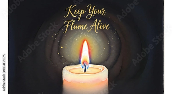 Fototapeta Keep your flame alive with candle light, new year event