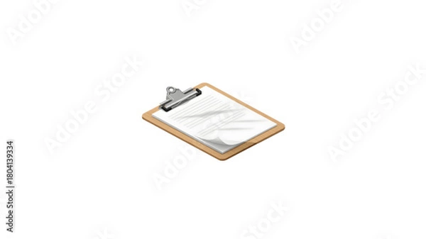 Fototapeta Clipboard with blank paper, checklist template, survey form