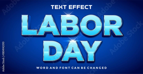 Fototapeta Labor day editable text effect