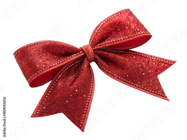 Fototapeta red bow isolated on white background 