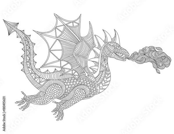 Fototapeta Dragon graphic vector illustration