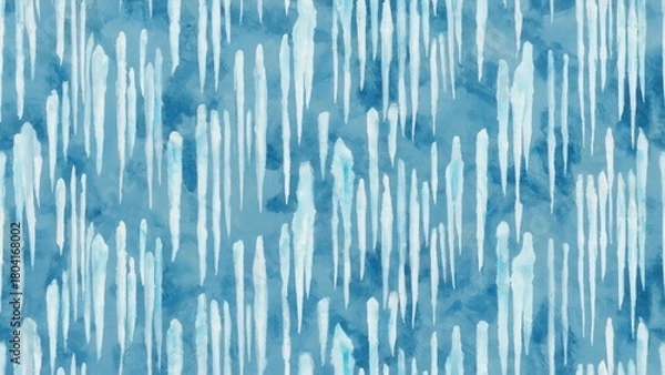 Fototapeta Seamless watercolor pattern with icicles
