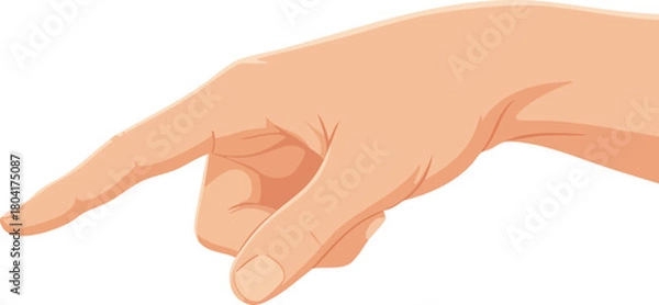 Fototapeta Hand gesture with an extended index finger pointing forward in a clean vector illustration style