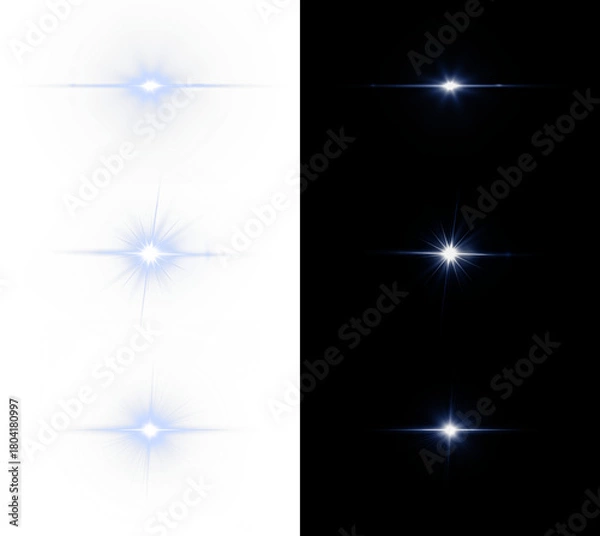 Fototapeta Blue Flare PNG with Transparent Overlay Design on transparent background