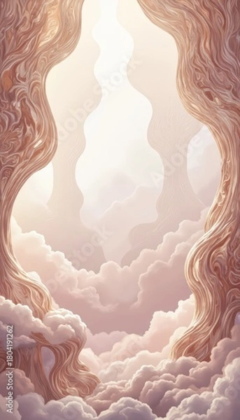 Obraz Abstract Cloudscape View Through Organic Arches