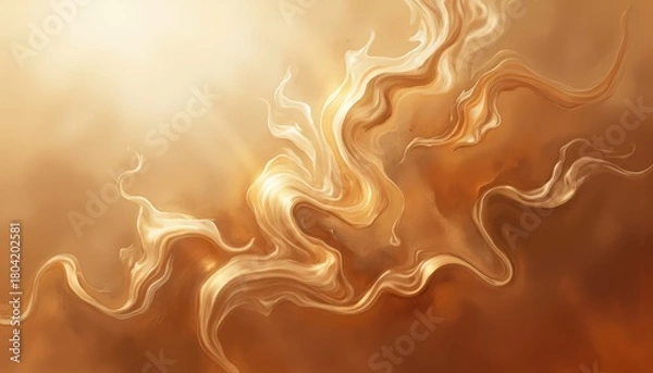 Obraz Abstract Liquid Flow Background Golden Brown Swirls and Motion