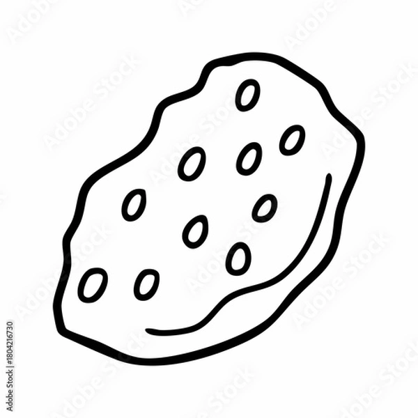 Obraz Cute cartoon cookie line art outline drawing for coloring book