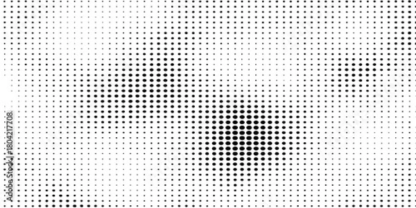 Fototapeta Abstract halftone dots vector pattern with black and white seamless texture for web design or wallpaper