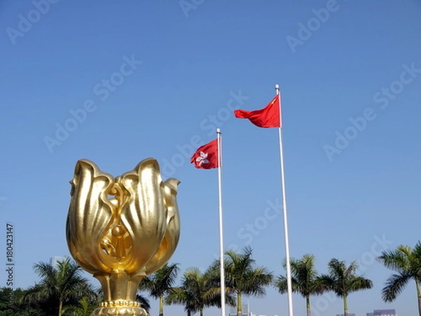 Fototapeta Flags of Hong Kong and China