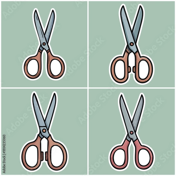 Obraz Scissors set with transparent background Diy Thrift Culture