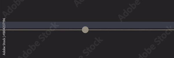 Fototapeta A simple illustration of a slider bar with a circular knob on a gray background with a dark strip above it