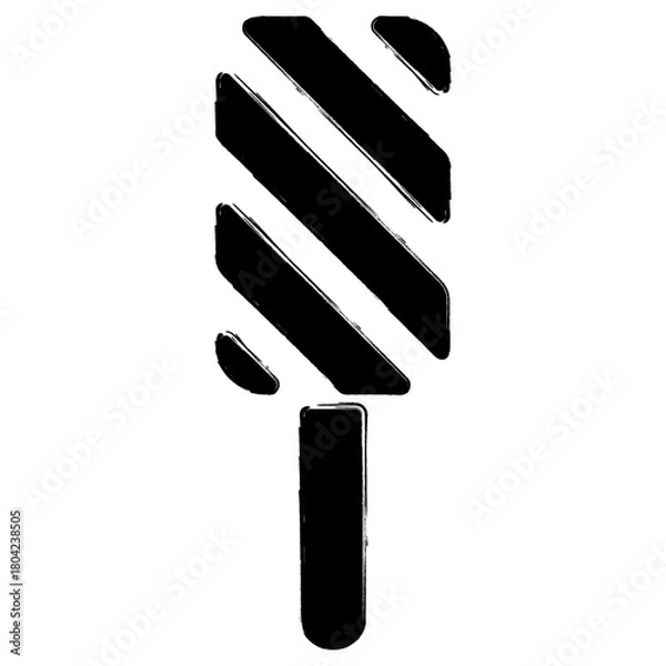 Obraz ice cream icon, brush strokes, vector illustration on white background.