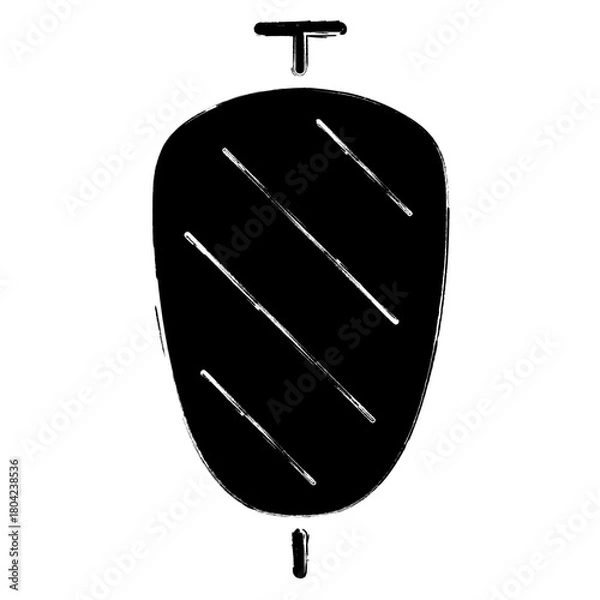 Fototapeta kebab icon, brush strokes, vector illustration on white background.