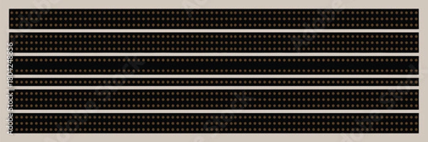 Fototapeta A grid pattern of dark horizontal bands filled with small circles separated by light gray stripes