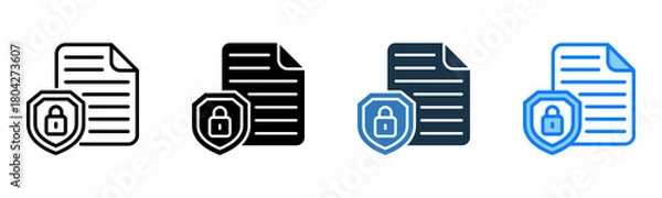 Fototapeta File Security icon multiple style 