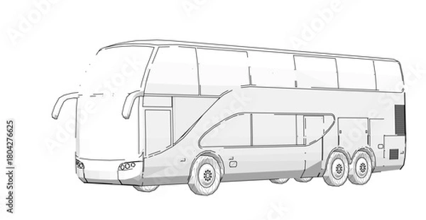 Fototapeta bus sketch concept 3d illustration	
