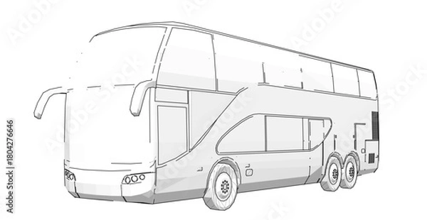 Fototapeta bus sketch concept 3d illustration	
