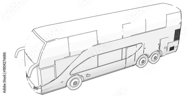 Fototapeta bus sketch concept 3d illustration	
