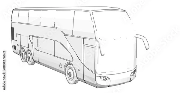Fototapeta bus sketch concept 3d illustration	
