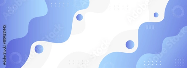 Fototapeta Blue and white fluid abstract background with wavy organic patterns.