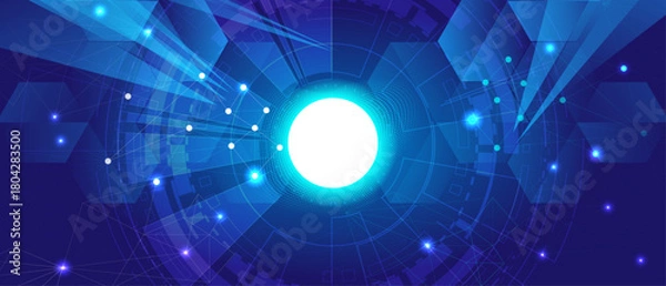 Obraz High-Tech Digital Core and Data Portal Banner Background