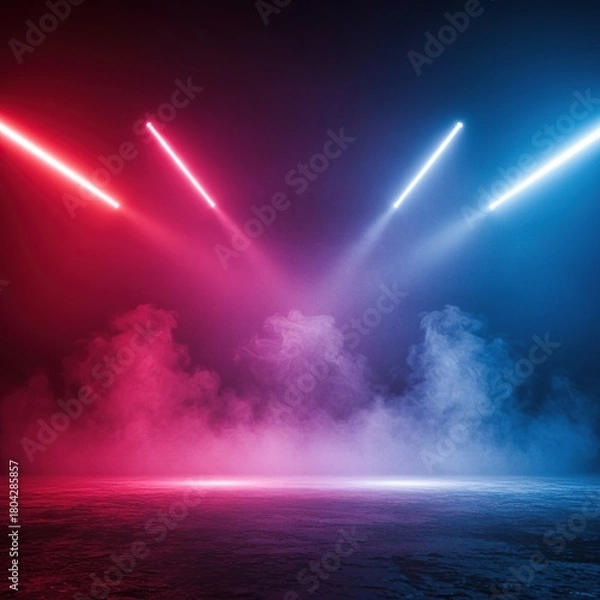 Obraz Dynamic scene of a vibrant club interior with flashing lights and smoke, creating an energetic and lively nocturnal atmosphere ,lively ,urban ,nightlife