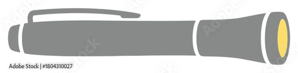 Obraz Gray Handheld Flashlight Vector Icon Flat Design Style