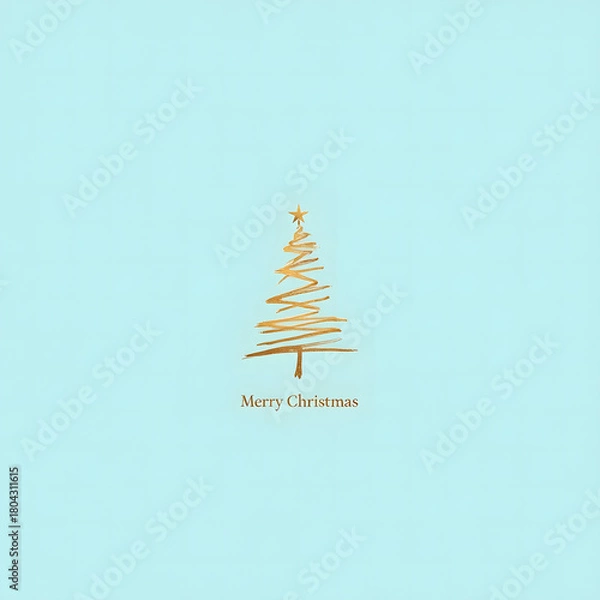 Fototapeta christmas tree on a blue background