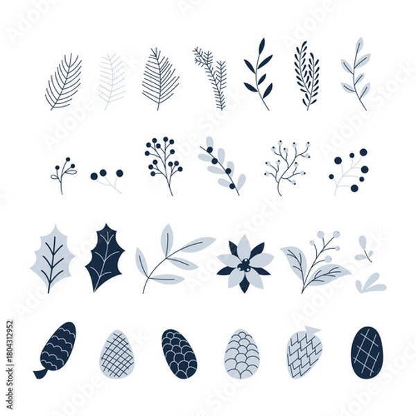 Obraz vector set of winter plants