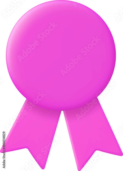 Fototapeta 3d Winner medal with ribbon.