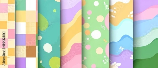 Fototapeta Collection of colorful, abstract patterns.