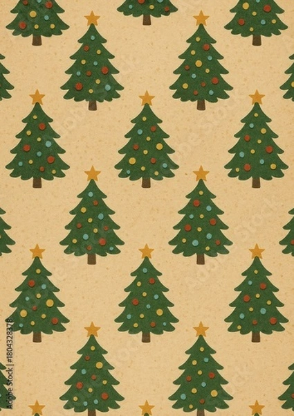 Fototapeta Festive Christmas tree pattern
