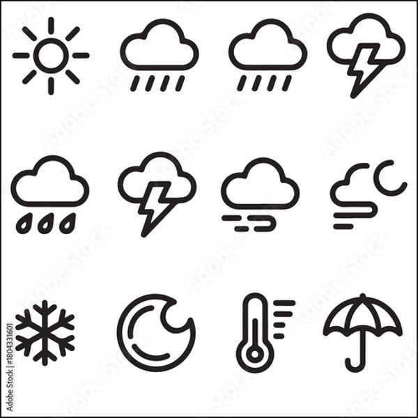 Fototapeta People and teamwork line icons collection. icon set in a flat design. Thin outline icons pack. Vector illustration EPS10, black and white coloring pages.