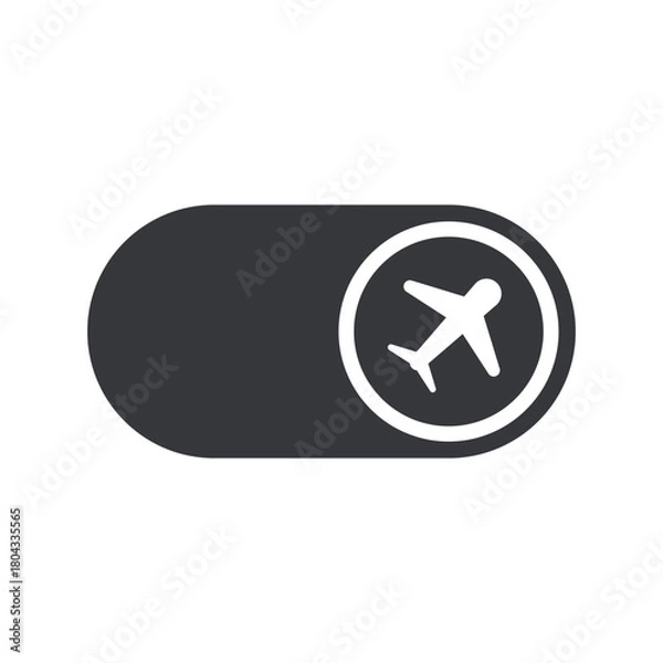 Fototapeta Isolated icon showing activate airplane mode, used to indicate restricted phone signal usage in specific safety-sensitive or controlled areas.